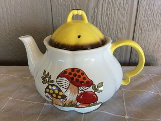 Sears Japan Merry Mushroom Vintage Retro Mid - Century 1976 Ceramic Tea Pot