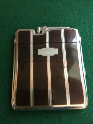 Vintage Ronson " Ten - A - Case " Cigarette Case Lighter Art Deco