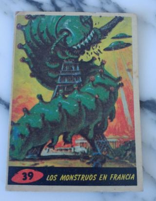 Rare Mars Attacks Argentina Marte Ataca 1964 First Edition N° 39 Card