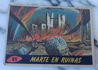 Rare Mars Attacks Argentina Marte Ataca 1964 First Edition N° 51 Card