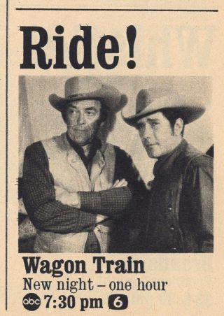 1966 Tv Ad Robert Fuller & John Mcintire Wagon Train " The Bob Stuart Story "