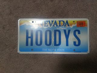 Nevada Vanity License Plate Personalized " Hoodys " 2008 Edition The Silver State