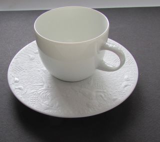 Rosenthal Studio - Line White Porcelain Bjorn Wiinblad Magic Flute Cup & Saucer B