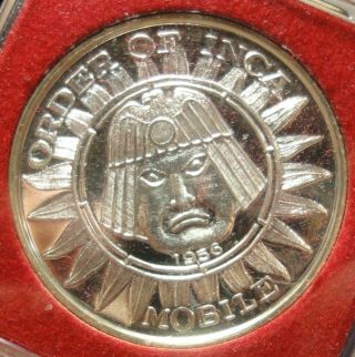 Mobile Order Of Incas 1991.  999 Silver Mardi Gras Doubloon 35th Anniversary.