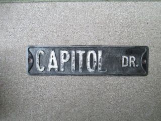 6 " X 24 " Vintage " Capitol Dr.  " Pressed Steel Street Highway Road Sign