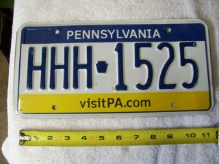 Vintage Tri - Color 2012 Pennsylvania License Plate Hhh - 1525 - Expired