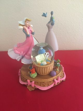 Disney Store A Lovely Dress For Cinderelly Rare Snow Globe Cinderella Pink Dress