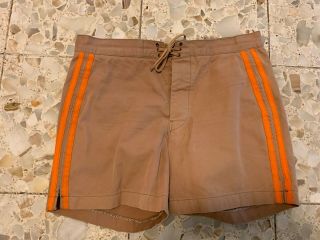 Vintage M.  Nii Makaha Board Shorts Surf Swim Trunks Size 32 Brown Striped.
