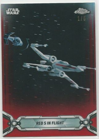 2019 Topps Chrome Star Wars Legacy Red 5 In Flight 1/5 Parallel 98 A Hope
