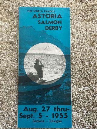 1955 Astoria,  Oregon Salmon Derby And The Astoria Regatta Brochure Lew And Clark