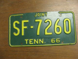 1966 66 Tennessee Tn License Plate Joint Sf - 7260