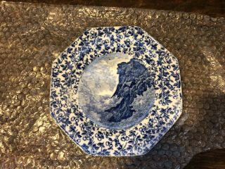 Antique Old Man Of The Mountain Octagon Wedgwood Plate