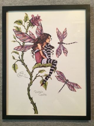 Framed 8” X 10” Amy Brown Fairy Print Distant Cousins 1999