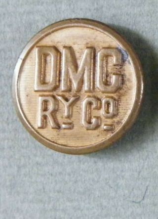 Bb Des Moines City Railway Company Railroad Uniform Button Medium Gilt