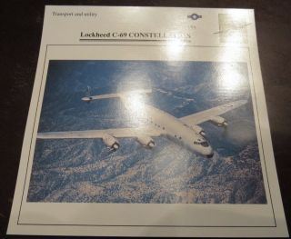 American Lockheed C - 69 Constellation Military Airplane Photo Card Specifications