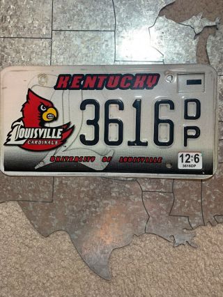 Kentucky (ky) University Of Louisville Uofl Cardinals License Plate “3616dp”