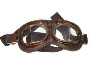 Vintage Aviation Ww2 Type Clear Goggles