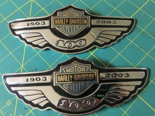 Harley Davidson 100th Anniversary Tank Badges