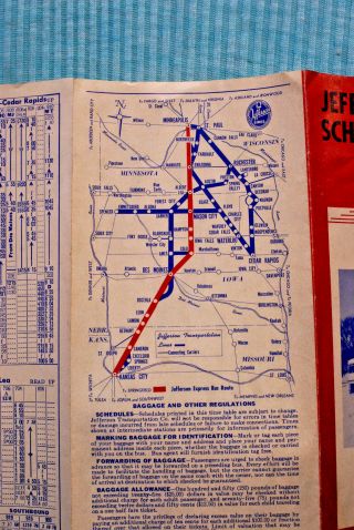 Bus Schedules - Jefferson Transp.  - Minneapolis - Kansas City Express,  1/5/66 3