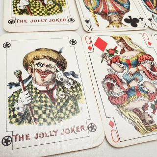 Piatnik Playing Card Deck W Box 54 - 53 Vintage Antique W Weird Joker 1930 