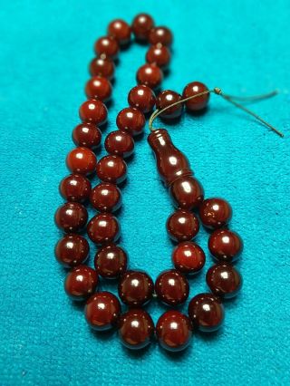 Rare Cherry Faturan Tasbih Misbaha Amber Bakelite Islamic Prayer Beads