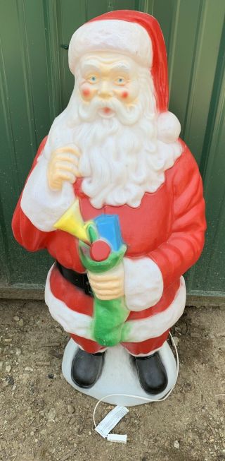 Empire Santa With Green Stocking Christmas Blowmold Approx 42 " Tall