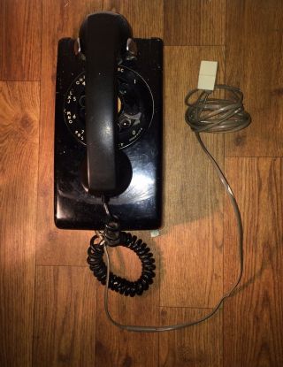Vintage Black Bell System Western Electric Rotary Wall Phone Metal Dial G1