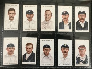 W D & H O WILLS CRICKETERS 1908 FULL SET (small 