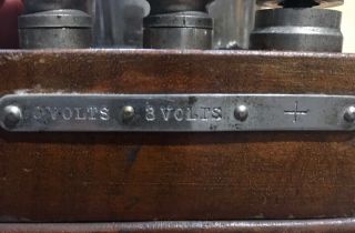Antique Hoyt DC Volt Meter,  Ammeter Early Electrical Gauge,  Wood Base Rare 4