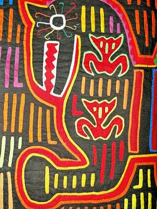 Vintage Handmade Kuna Indian Mola San Blas Panama Textile Art Fabric 9 2