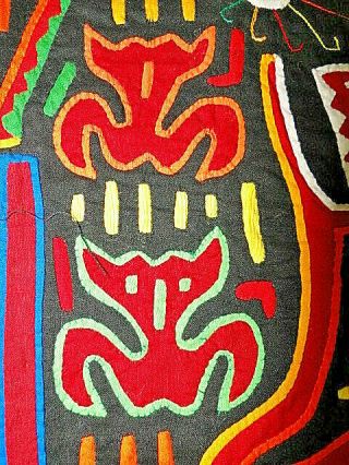 Vintage Handmade Kuna Indian Mola San Blas Panama Textile Art Fabric 9 3