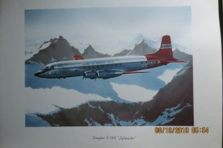 Vintage Orig Douglas C - 118a Liftmaster Military Transport Art Print By R.  G Smith