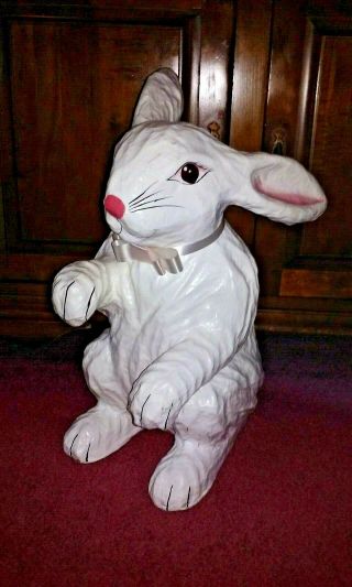 Vintage Large Paper Mache Rabbit Bunny Easter Made In Phillipines