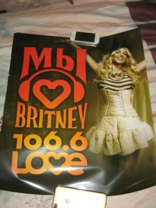 Britney Spears Extremal Rare Promo Poster From Russian Radio Factory Printed