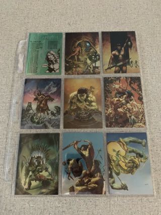 Conan The Barbarian Series 1 1993 Complete Set,  All 10 Variations & Bonus Cards