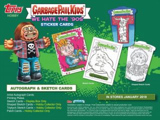2019 GARBAGE PAIL KIDS WE HATE THE 90S COLLECTOR ED BOX 24 PKS SKETCH AUTO PLATE 2