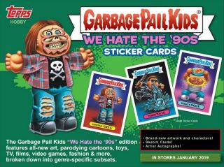 2019 GARBAGE PAIL KIDS WE HATE THE 90S COLLECTOR ED BOX 24 PKS SKETCH AUTO PLATE 3