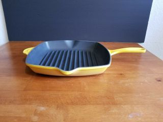 Le Creuset Cast Iron Enameled Yellow Double Spout Grill Skillet 26 Very