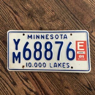 Vintage Antique License Plate 1981 Minnesota Yellow Medicine County 68876