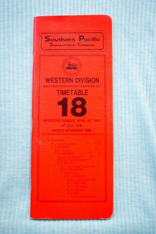 Southern Pacific - Western Div Time Table 18 - 4/26/81 - Northwestern Pacific