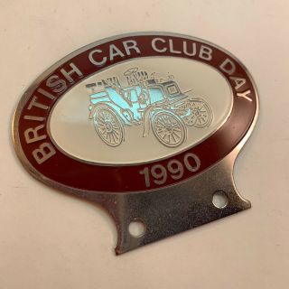 British Car Club Day 1990 Auto Badge Emblem Vintage Automobile 517