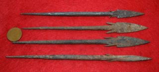 4 Iron Spear Points,  Bura Culture 200 - 600 Years Old,  Last One