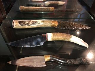 Flint Knapped Knife Oz Brazilian Agate Blade Carved Eagle Handle Robert Roberts
