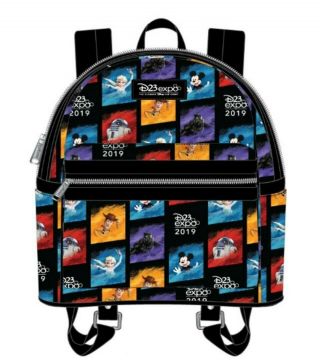 Disney D23 Expo 2019 Loungefly Mini Backpack Bag Logo Mickey Woody Elsa