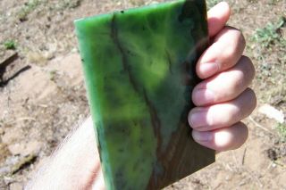 Thin Slab Bc Green Nephrite Jade Cabbing Specimen