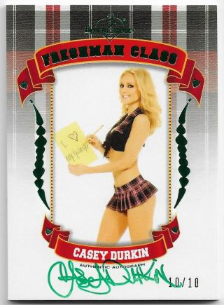 2012 Benchwarmer Hot For Teacher Casey Durkin Freshman Class Auto Card /10 10/10