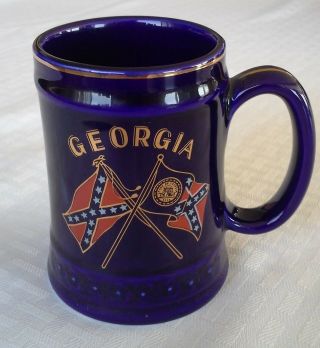 Vintage Cobalt Blue State Of Georgia Mug Made In Japan