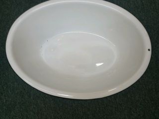 Vintage Large White Enamel Porcelain Bath Tub Wash Basin Bowl Oval 25 "