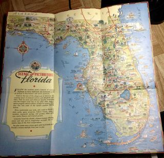 1940s Pictorial Map Of Florida Department Of Agriculture Nathan Mayo