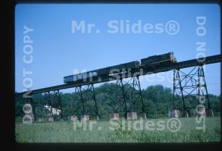 Slide Nkp Nickel Plate Road Gp9 479 W/train 6 Action Conneaut Oh 1964